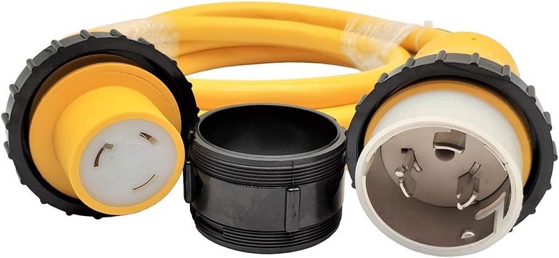 Park World 692019 Shore Power Adapter Cord Marine 50A Plug SS2-50P to L5-30R RV 30A Receptacle Female (10FT) - Image 1